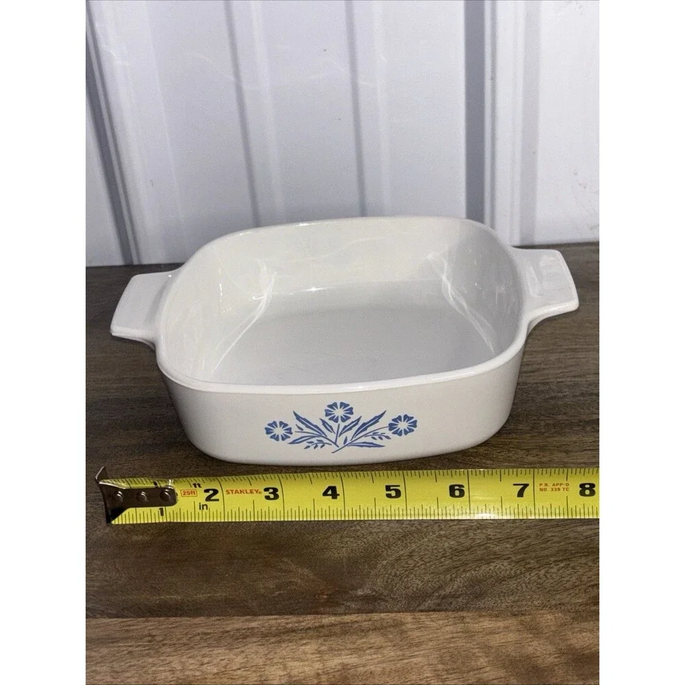 Corningware Blue Cornflower Vtg 10in Casserole Dish With Lid And 1 Qt -no Lid